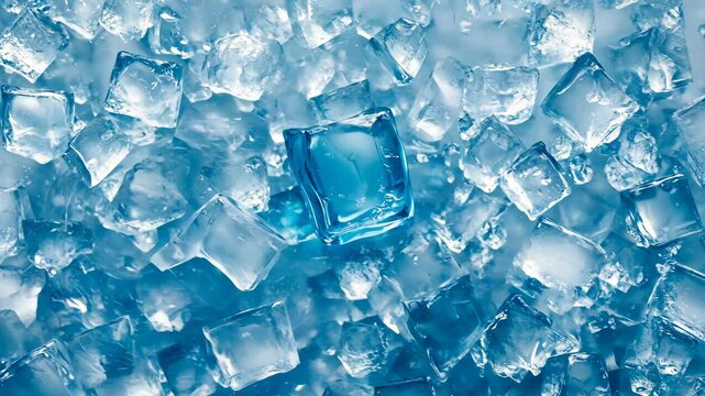 A close-up of a pile of ice cubes