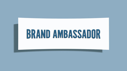 Brand Ambassador. A card isolated on blue background.