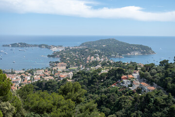 Panoramic view of Saint-Jean-Cap-Ferrat commune in Alpes-Maritimes in Provence-Alpes-Cote d'Azur,...