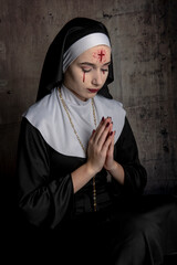 portrait of a person horor nun