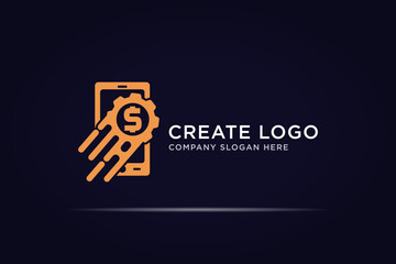 phone gear money symbol logo concept