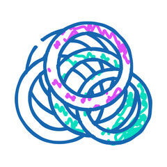 Naklejka premium rings cut onion slice doodle icon sketch vector. rings cut onion slice sign. isolated symbol illustration