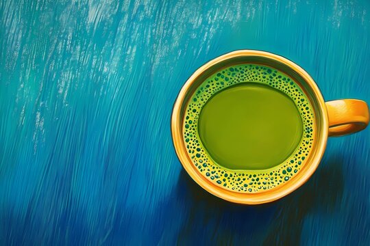 An image of green tea on a stock-style background, suitable for microstocks and graphic projects.