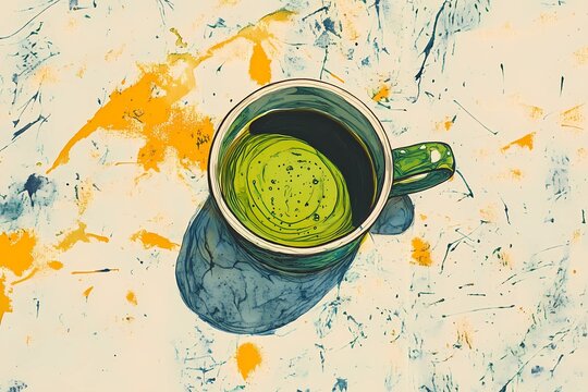 An image of green tea on a stock-style background, suitable for microstocks and graphic projects.