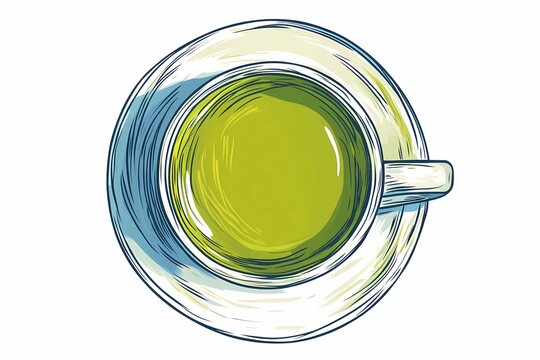 An image of green tea on a stock-style background, suitable for microstocks and graphic projects.