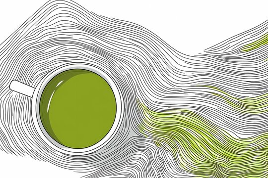 An image of green tea on a stock-style background, suitable for microstocks and graphic projects.