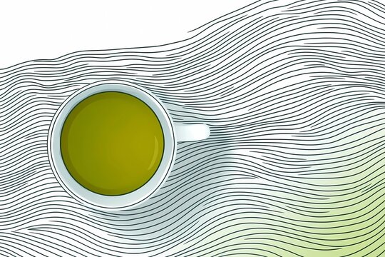 An image of green tea on a stock-style background, suitable for microstocks and graphic projects.