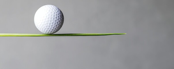 Golf ball balanced on a thin blade of grass, representing the delicate balance of precision