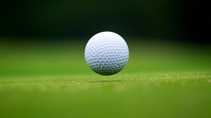 Fototapeta premium Golf ball caught in mid-bounce, representing precision in overcoming obstacles