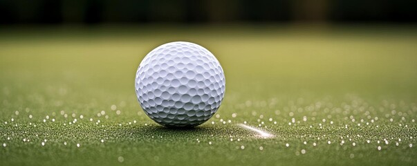 Golf ball landing on the green, leaving a trail of dew, representing the accuracy of a precision shot
