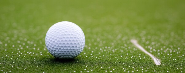 Golf ball landing on the green, leaving a trail of dew, representing the accuracy of a precision shot