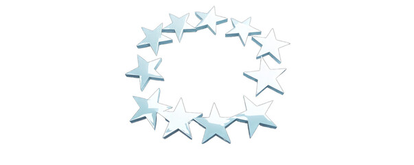 A colorful wreath made of overlapping stars.