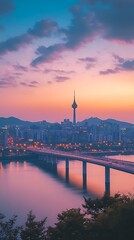 View downtown cityscape at dongjak bridge picture