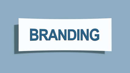 Branding. A card isolated on blue background.