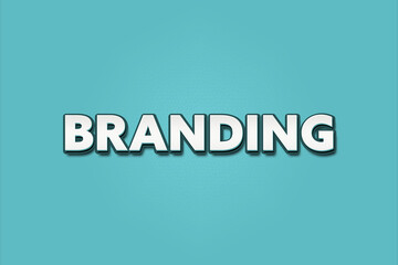 Branding. A Illustration with white text isolated on light green background.