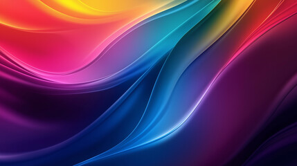 Obraz premium Colorful fluid shapes in vibrant pink, yellow, blue, and purple hues, blending smoothly together, creating a sleek and modern abstract background for various creative designs.