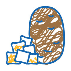 fresh potatoes doodle icon sketch vector. fresh potatoes sign. isolated symbol illustration