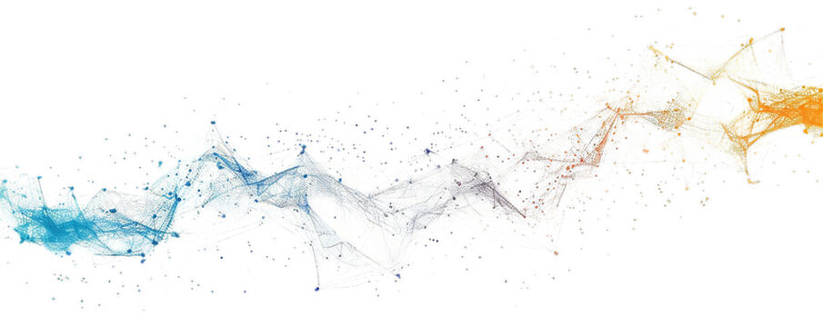 A digital network connection representation with lines and nodes connecting in a web-like structure.