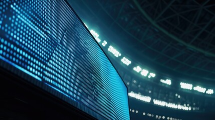 Empty stadium scoreboard, close-up shot, clean background with ample room for copy or branding