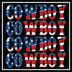 American Flag Cowboy T-shirt Design, Funny Cowboy T- shirt Design,  Cowboy Hat, Cowboy Boots