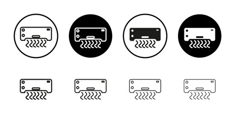 Air conditioner icon Collection of flat thin outline vector