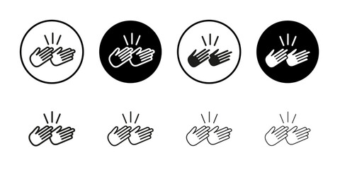 Clapping hands icon Collection of flat thin outline vector