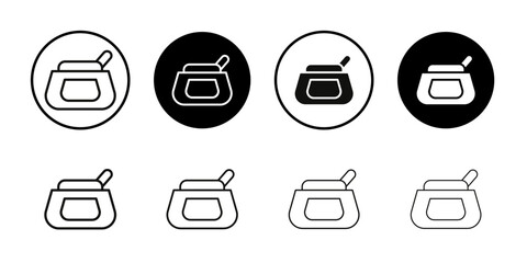 Cosmetic bag icon Collection of flat thin outline vector