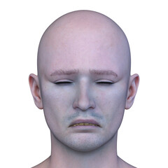 ホラーメイクアップの男性　3DCGレンダリング