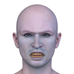 ホラーメイクアップの男性　3DCGレンダリング