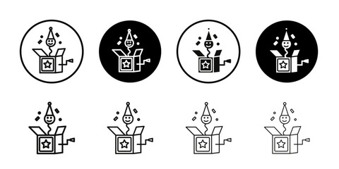 Jack in the box icon Collection of flat thin outline vector