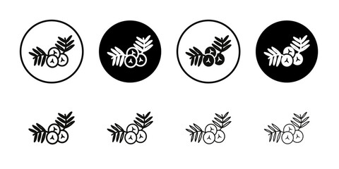 Juniper icon Collection of flat thin outline vector