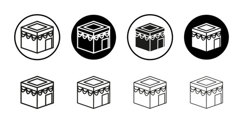 Kaaba icon Collection of flat thin outline vector
