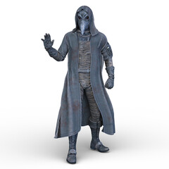 カラスマスクの男性　3DCGレンダリング