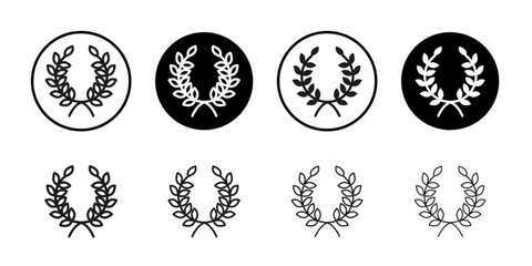 Laurel wreath icon Collection of flat thin outline vector