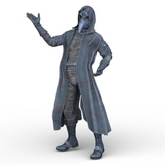 カラスマスクの男性　3DCGレンダリング