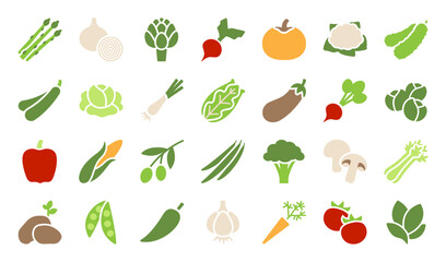 A set of vegetable themed icons
