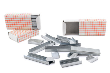 metal staples for office stapler and cardboard packaging for staples