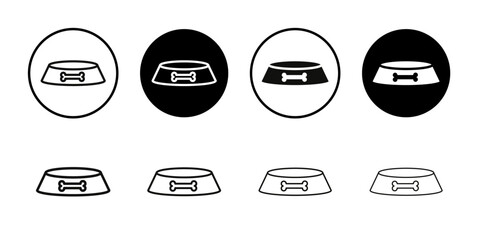 Pets bowl icon Collection of flat thin outline vector