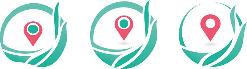 map icon. Logo Design - Set of map pin location icons. Modern map markers,.red Vector illustration on a white background.