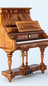 Close Up Spinet Music Instruments Image Highlighting Keyboard and Strings