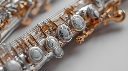 Fototapeta premium Oboe Instruments Displaying Beautiful Wood and Metal Detailing Craftsmanship photo
