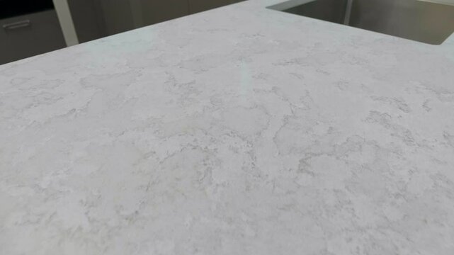 Trendy gray quartz stone with luxury background texture. Kitchen countertops with modern interior design and counters. Nobody