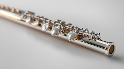 Fototapeta premium Polished Gold Clarinet with Silver Band and Engraved Word Accent photo