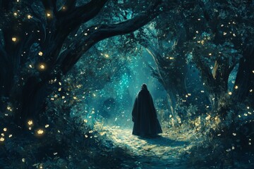 A mesmerizing magical fantasy world where humans and mystical creatures coexist, captured in stunning realism. This hidden, mythical location brings to life a sense of wonder and mystery, evoking awe 