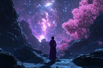 A mesmerizing magical fantasy world where humans and mystical creatures coexist, captured in stunning realism. This hidden, mythical location brings to life a sense of wonder and mystery, evoking awe 