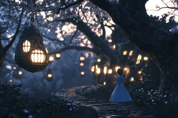 A mesmerizing magical fantasy world where humans and mystical creatures coexist, captured in stunning realism. This hidden, mythical location brings to life a sense of wonder and mystery, evoking awe 