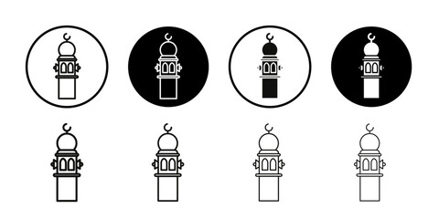 Takbir icon Collection of flat thin outline vector