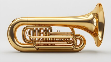 Wessex Tuba Brass Instrument Close Up with Shiny Finish photo
