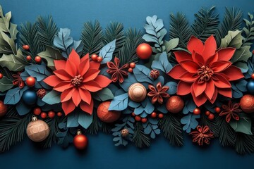 elegant paper cut christmas card design featuring intricate decorations and festive elements bringing a tactile quality to the cheerful holiday spirit