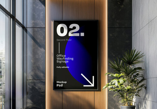 Indoor Office Sign Mockup with Generative AI